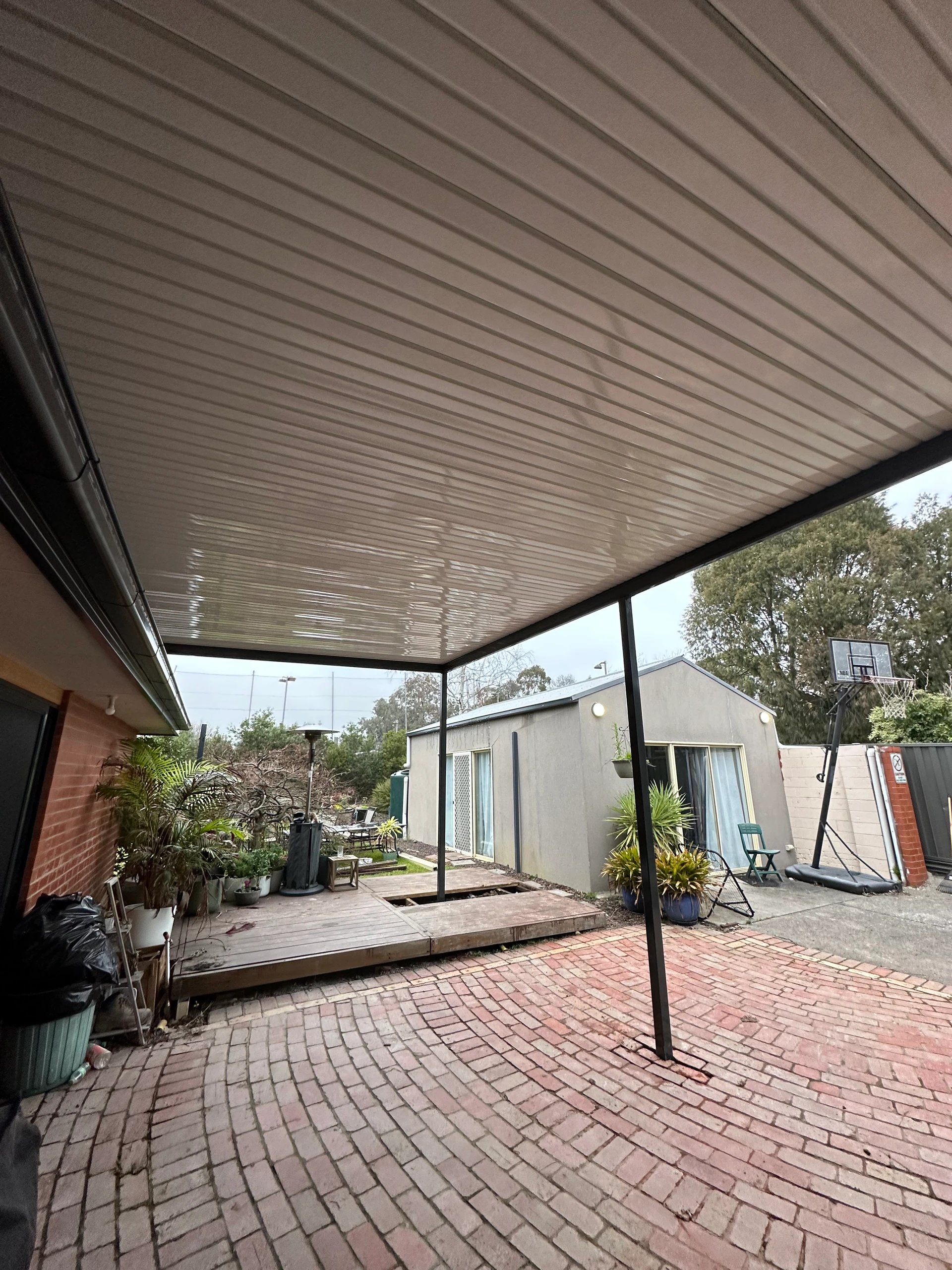 Black Stratco Outback Flat Patio