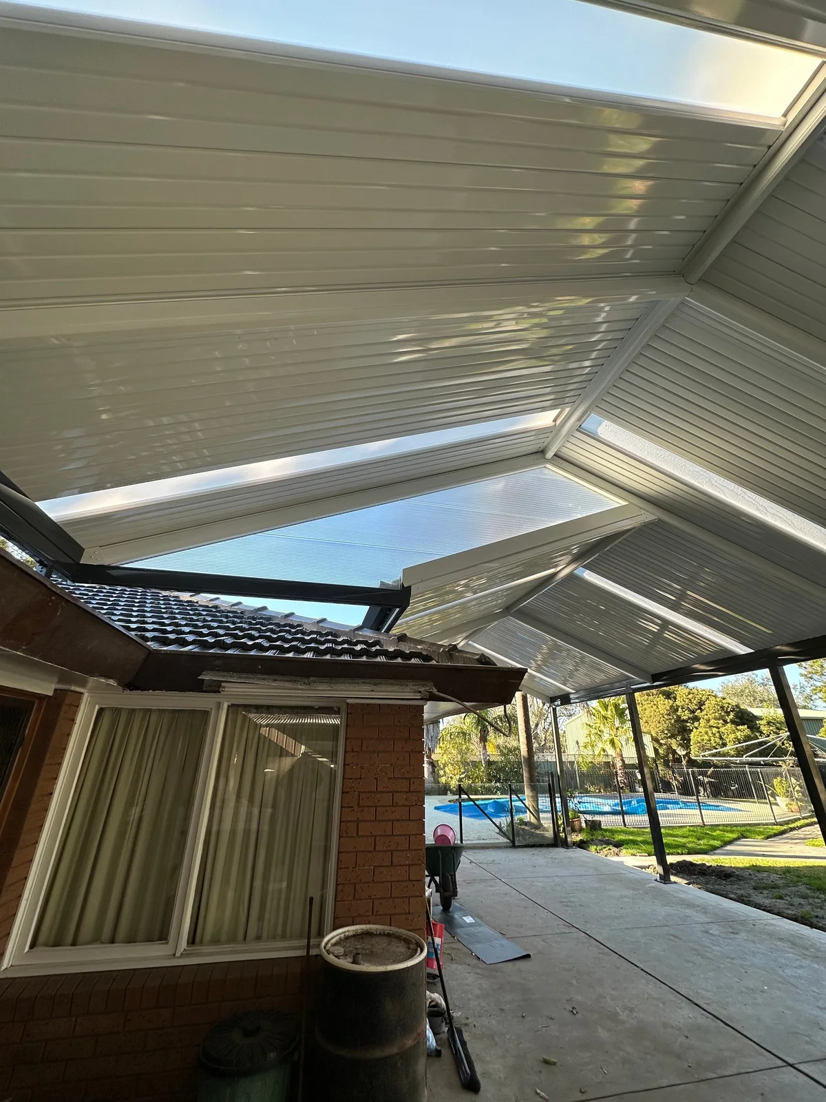 Stratco Outback split-gable patio built for a 70th birthday celebration