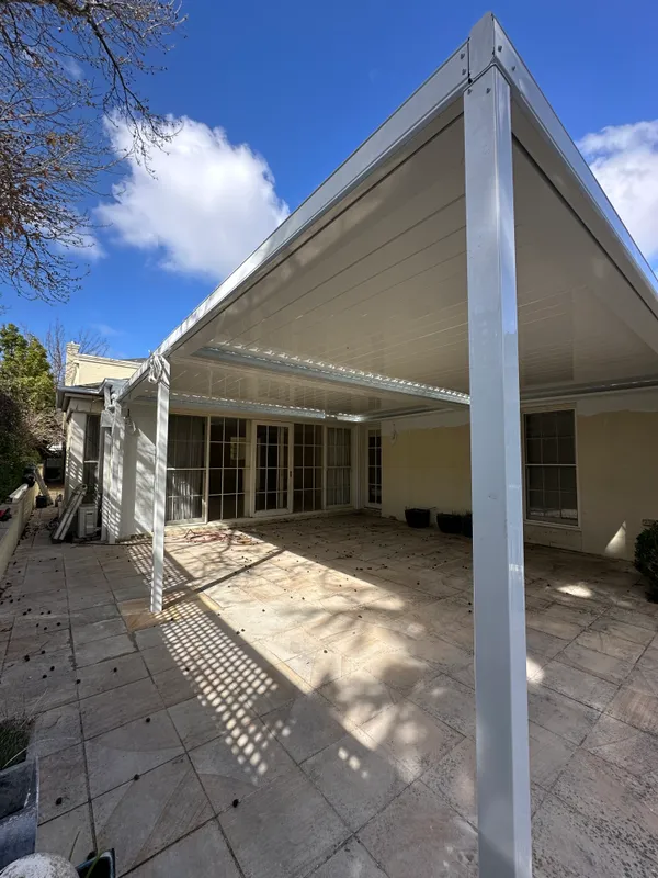 White Sunroof patio viewed from the corner post