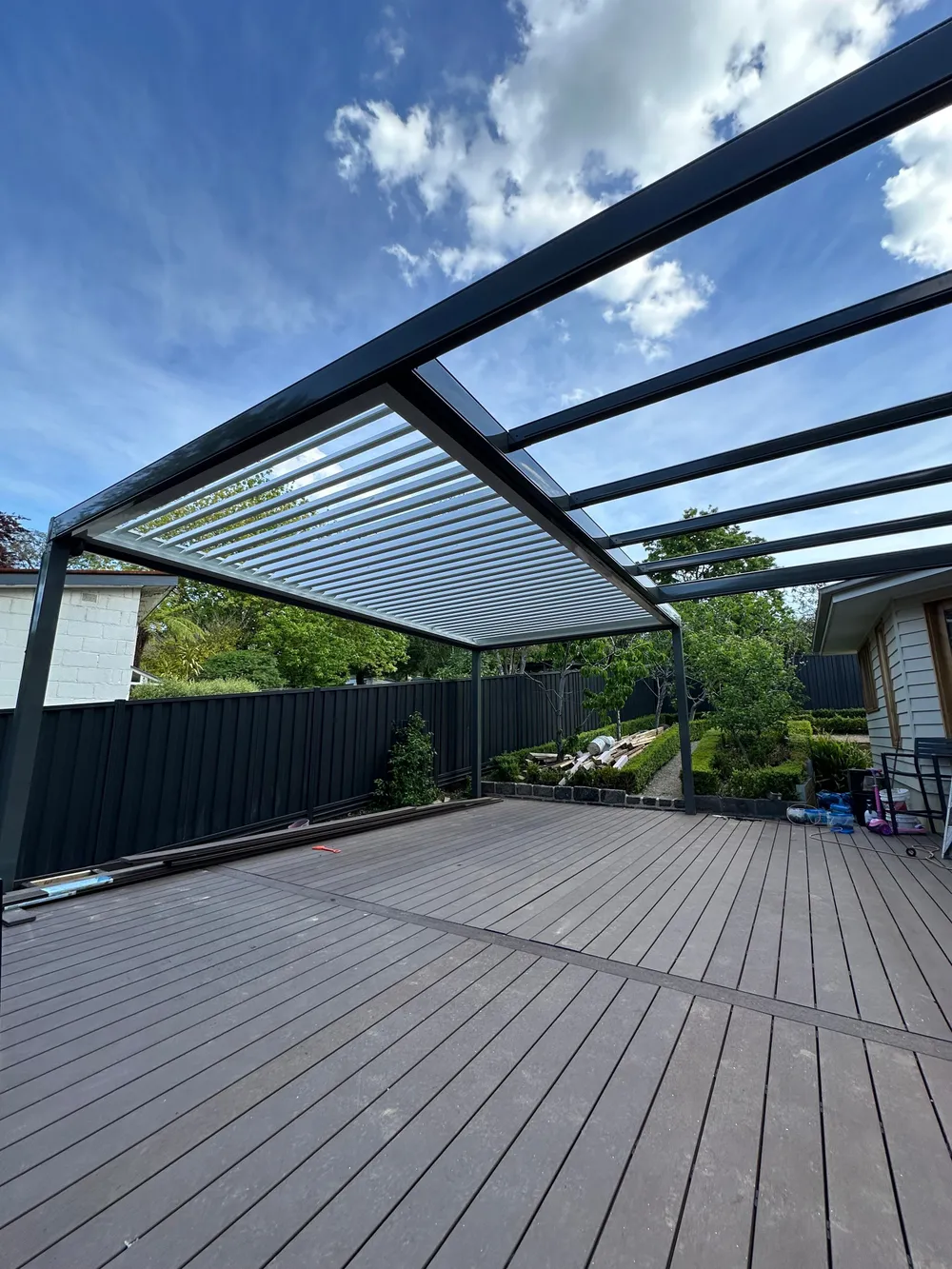 Completed Stratco Sunroof verandah by 2L Constructions